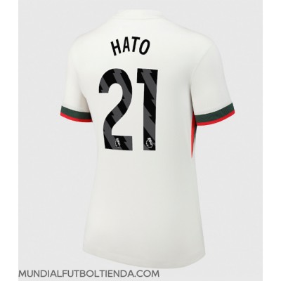 Camiseta Chelsea Jorrel Hato #21 Segunda Equipación Replica 2025-26 para mujer mangas cortas Camiseta Chelsea Jorrel Hato #21 Segunda Equipación Replica 2025-26 para mujer mangas cortas